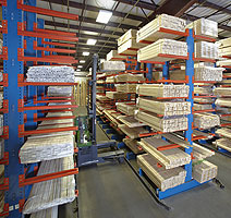 Storage of lumber in cantilever racks